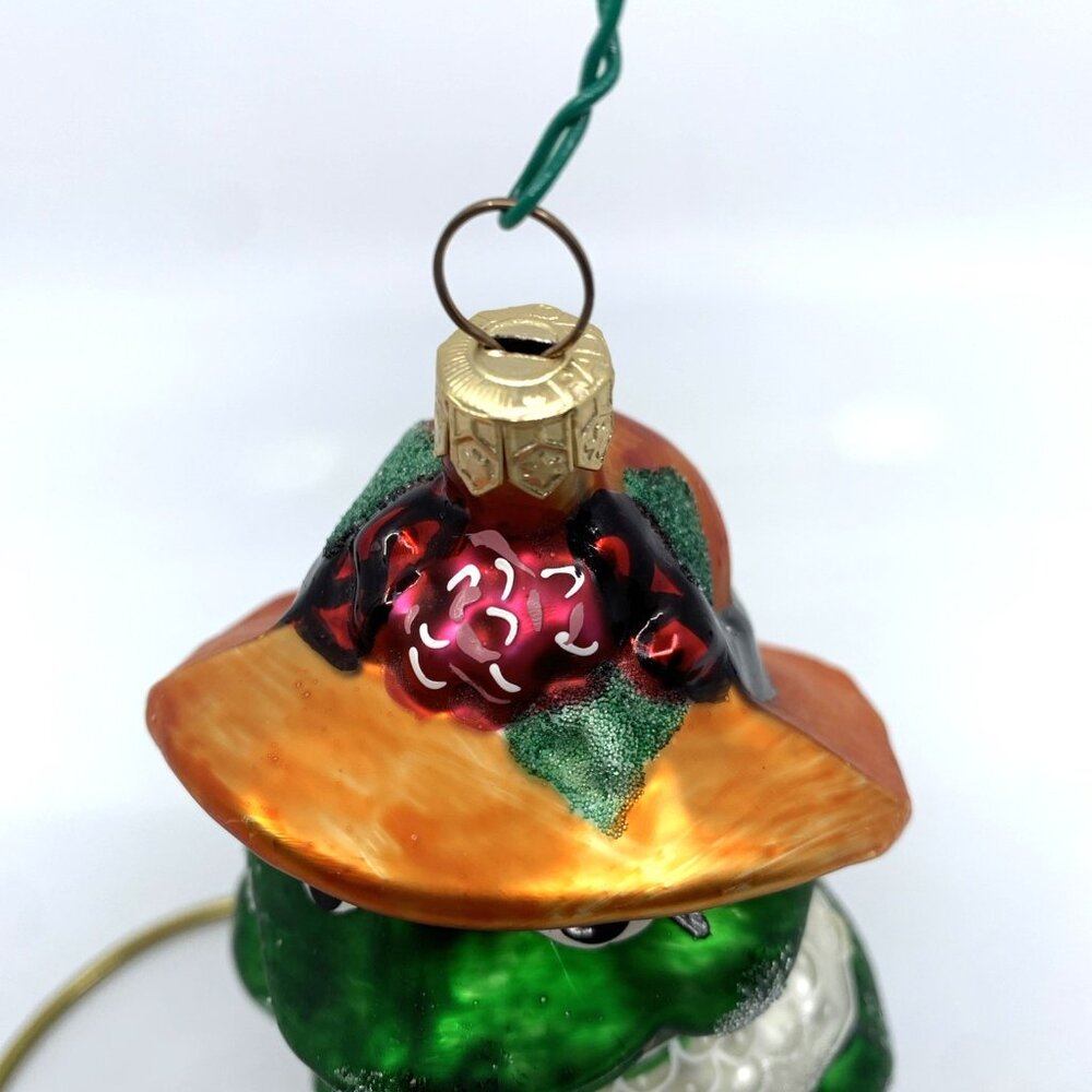 Christopher Radko Ornament Lillie Mae Frog 1996 Bonnet Apple Retired Vintage - Picture 2 of 11